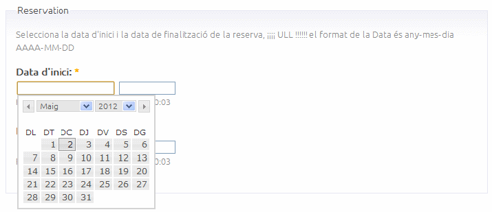 Data inici i finalització